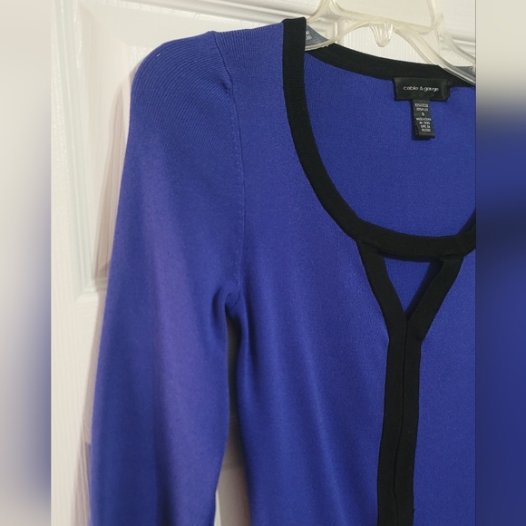 Blue/Black Elbow Length Vintage Top Y2K - Picture 3 of 8